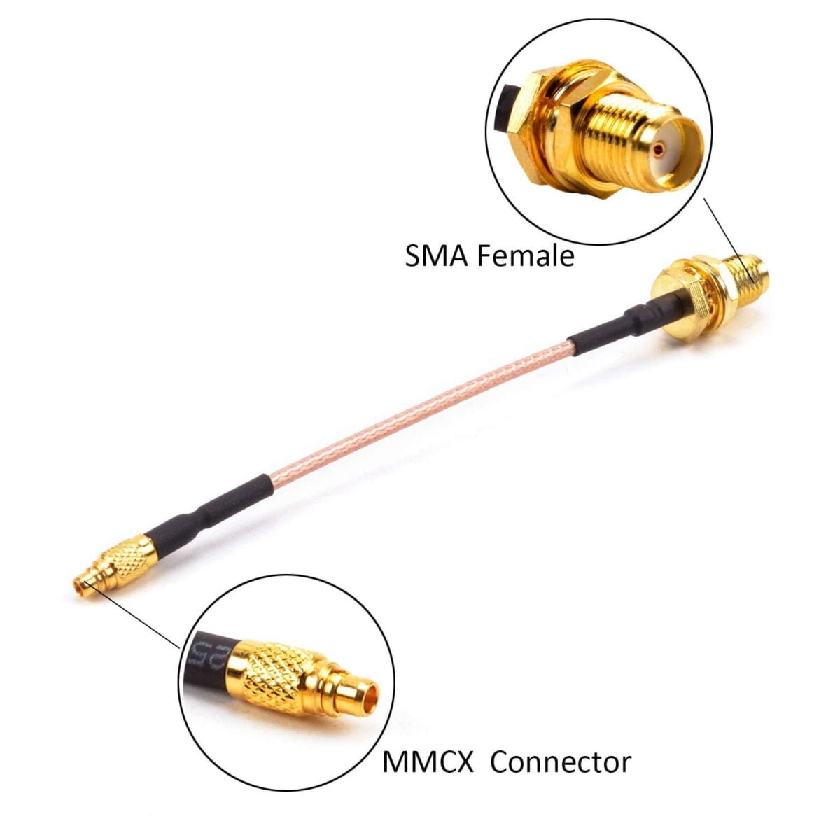 MMCX to SMA Female Low Loss FPV Antenna Extension Cable Adapter