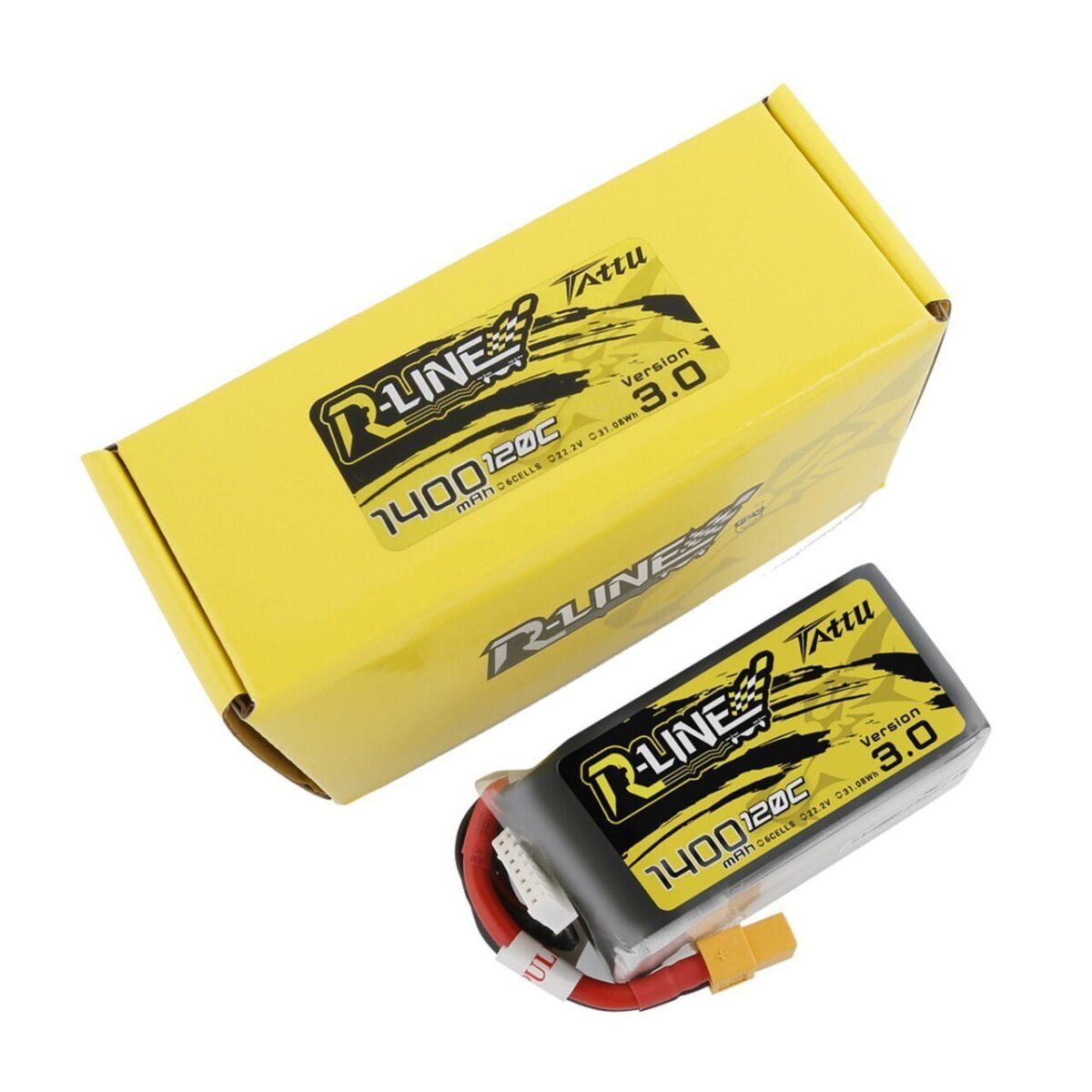Tattu R-Line Version 3.0 1400mAh 22.2V 120C 6S1P Lipo Battery Pack With XT60 Plug
