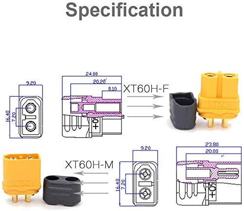 XT60H Connectors Plug Upgrated of XT60 Sheath Female and Male Connector For RC Model